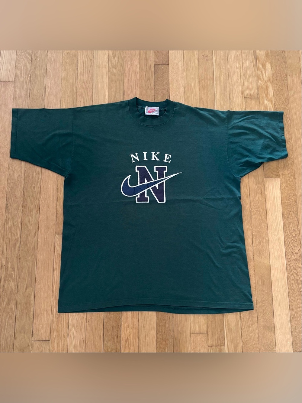 Vintage 90s Nike Center Swoosh T Shirt XXL Forest Green Red Tag Made In USA